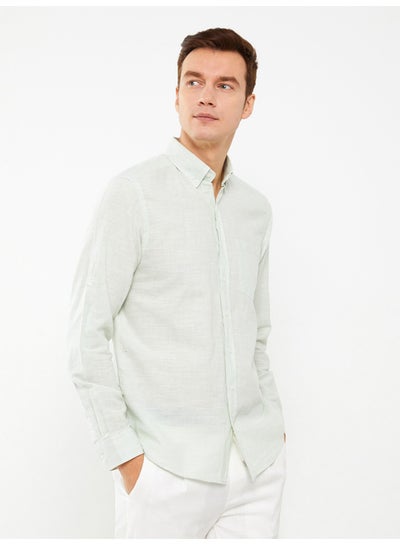 اشتري Regular Fit Long Sleeve Linen Men's Shirt في مصر