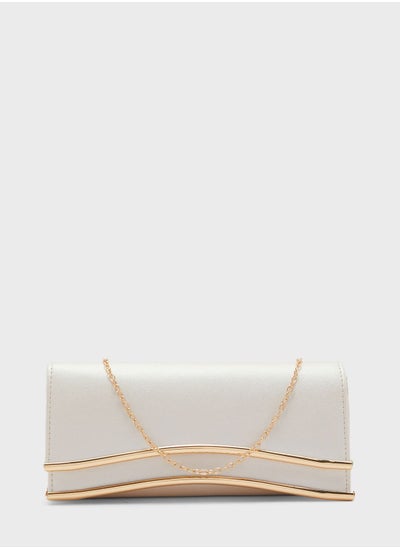 Buy Satin Clutch Bag With Gold Trim in UAE