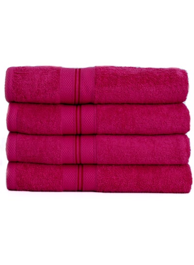 اشتري 100% Cotton Ultra Soft Bath Towel Set, 70x140 cm, Quick Dry, Super Absorbent, Antibacterial Treatment, 550 GSM Terry-  Peau-Deuce collection في الامارات