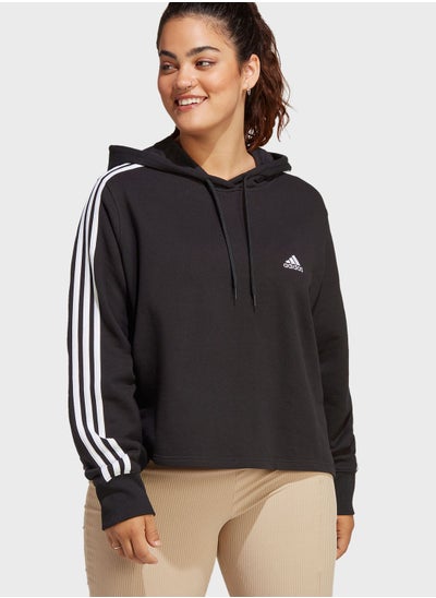 Buy 3 Stripe Essential French Terry Cropped Hoodie in UAE