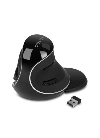 اشتري Ergonomic Wireless Vertical Silent Mouse 2.4G Usb Receiver 3 Dpi Levels (800 1200 1600) 6 Buttons Removable Wrist Rest For Laptop Pc (M618Plus Wirelessblack) في الامارات