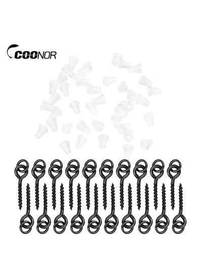 Buy 20pcs Threaded Boilie Bait Screws 40pcs Fishing Hook Stop Hook Boilies Stopper Fishing Hook Block Beads Carp Fishing Terminal Tackle in UAE