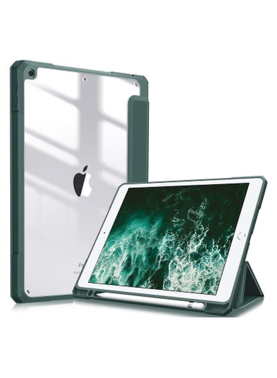 Buy Ecosystem Hybrid Case Compatible with iPad 9th/8th/7th Generation (2021/2020/2019 Model, 10.2/10.5 inch) - Shockproof Cover with Clear Back Shell w/Pencil Holder, Auto Wake/Sleep (Green) in Egypt