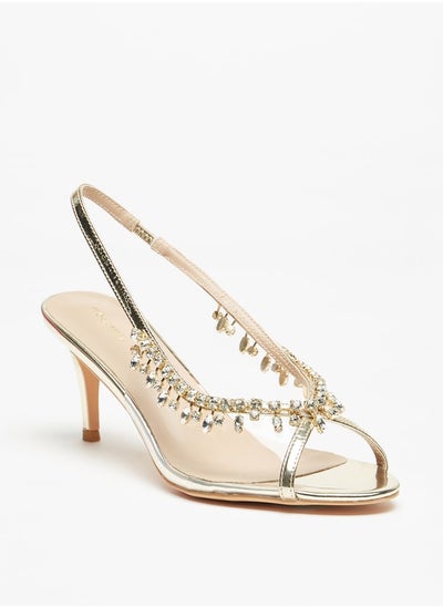 اشتري Women Embellished Slip-On Sandals With Stiletto Heels في السعودية