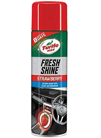 Buy Fresh Shine Interior Plastic & Dashboard Cleaner with Air Freshener Strawberry Scent 500ml in Saudi Arabia