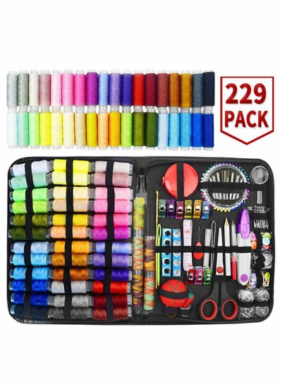 اشتري 229-Piece Sewing Kit Premium Oxford Fabric for Beginner Kids Adults Travel Thread and Needle Sewing Accessories Organizer Emergency kit في الامارات