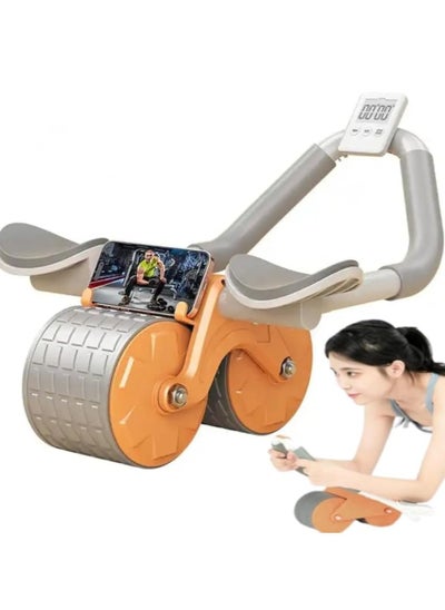 Buy Automatic Rebound Abdominal Wheel Elbow Support AB Wheel Roller For Core Workout With Timer Abdominal AB Wheels in Saudi Arabia