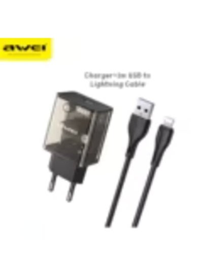 Buy Transparent Wall Charger Portable Fast Charger With 1M Data Cable in Egypt