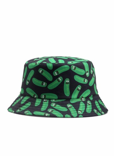 اشتري Bucket Hat, Cartoon Cucumber Print Hat, Reversible Summer Sun Cap for Women Men Outdoor Travel في الامارات