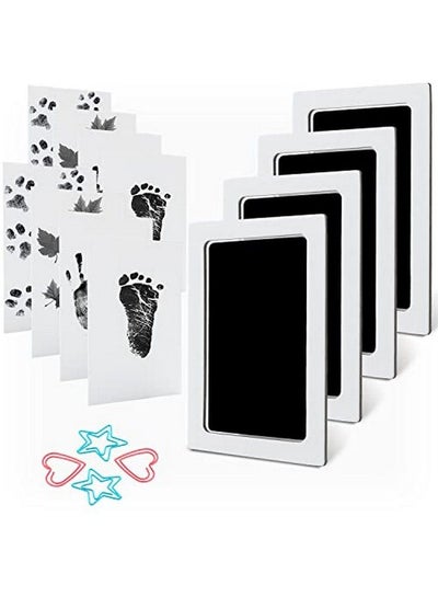 اشتري Baby Footprint Handprint Pet Paw Print Kit With 4 Ink Pads And 8 Imprint Cards في الامارات