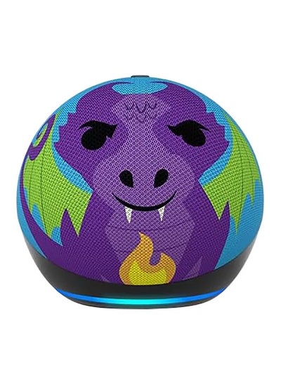 Buy Echo Dot Kids supports Alexa a new design an account equipped with a parental control system in the shape of a dragon the fifth generation a recent version in UAE