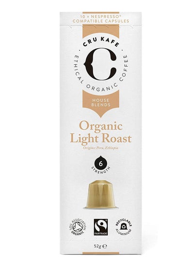 اشتري Cru Kafe 10 Capsules Organic Light Roast Coffee 52g في الامارات