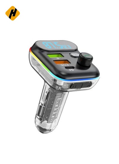 Buy "EARLDOM M80 Bluetooth USB 3.0 and Type-C PD Fast Charge FM Transmitter Black" in UAE