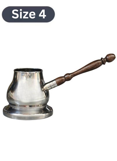 Buy Stainless Steel Coffee Pot with Wooden Handle Size 4 in Egypt