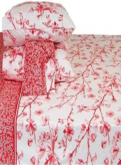 Buy Family Bed 1021 elastic Bed sheet 100% Cotton 4 pieces size 180 x 200 cm in Egypt