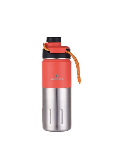 Buy Double Wall Stainless Steel Vacuum Sports Bottle Red Ochre 500 ml 304 Stainless Steel And Polypropylene Lid Modern Houseware Bottle Red in UAE