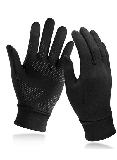 Buy Lightweight Running Gloves, Touch Screen Anti-Slip Warm Gloves Liners for Cycling Biking Sporting Driving for Men Women Large in Egypt