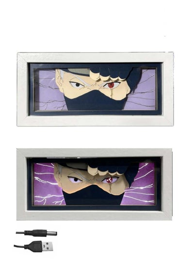 Buy Japanese anime Naruto 3D paper-cut light box comic shadow box photo frame LED light bedroom desk night light in Saudi Arabia