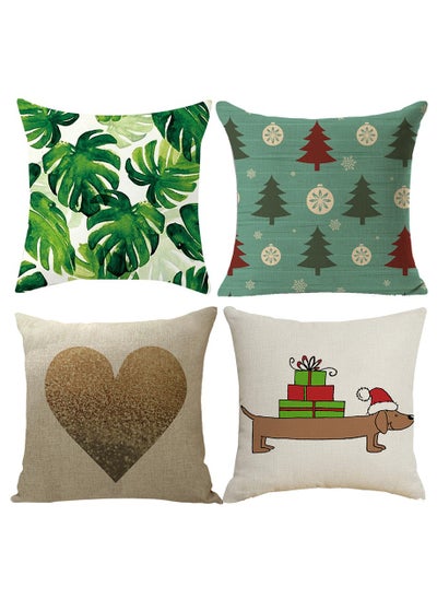 Buy Christmas Pillow Covers Set of 4 Christmas Home Decor Indoor in UAE