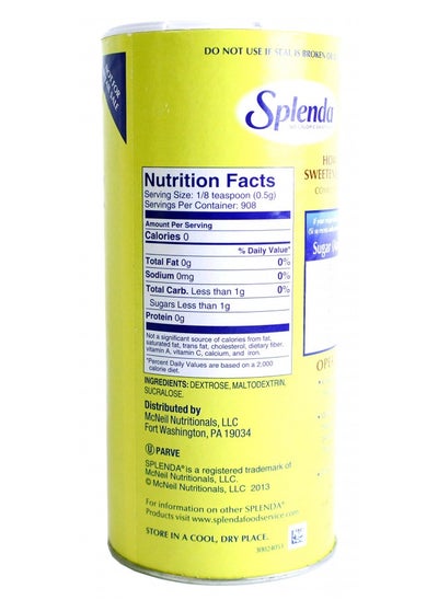 Buy Splenda No Calorie Granulated Sweetener, Bulk 16 Oz (1 Lb) Canister in UAE