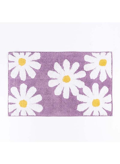 اشتري Scatter Daisy Tufted Bathmat, Purple - 1800 GSM, 80x50 cm في الامارات