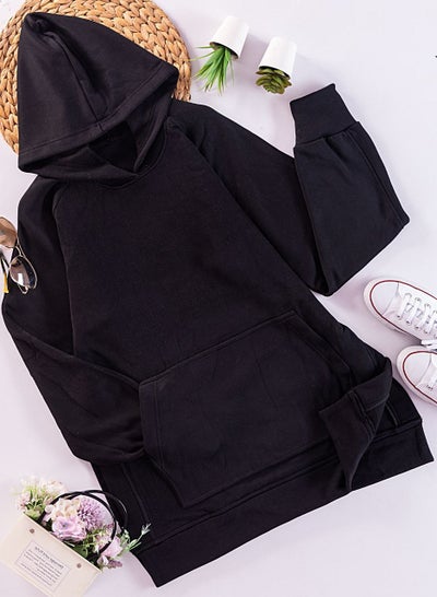 Buy Black Basic Sweatshirt Hooded 60/90 Kg  - Milton High Quality in Egypt