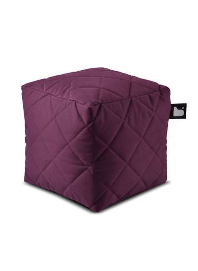 Buy Chair | Quilted Bean Bag Box Polyester - Purple in Saudi Arabia