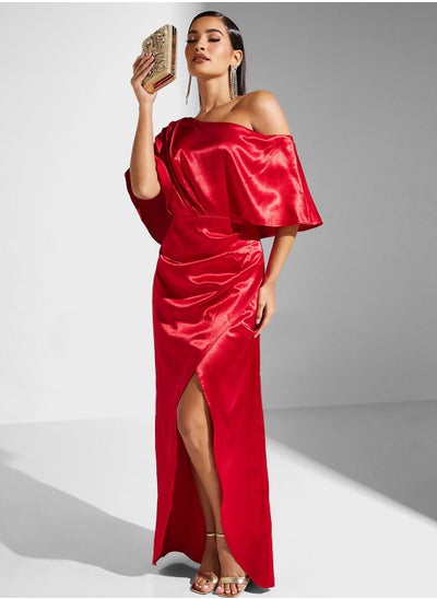 اشتري One Shoulder Satin Slit Dress في الامارات