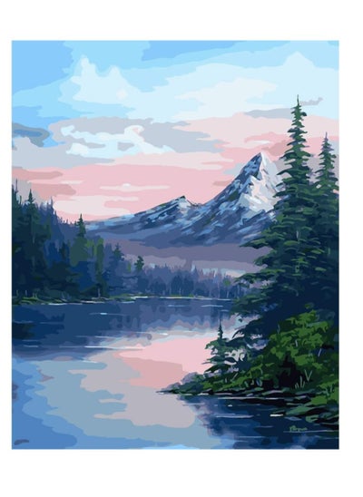 اشتري DIY Paint by Numbers for Adults and Kids, “Rocky Mountain Sunset” Acrylic Painting Kit by Artist Joan A Brown with Brushes and Acrylic Pigmen for Home Decoration Without Frame في الامارات