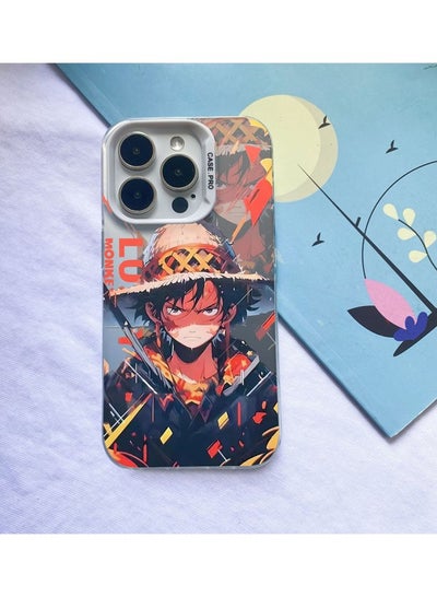 اشتري حافظة iPhone 15 Pro Max مع نمط Anime One Piece Luffy، حافظة هاتف صلبة من البولي كربونات مطلية بالأشعة فوق البنفسجية، غطاء حماية مضاد للخدش والصدمات ومضاد للأصفر لهاتف Apple iPhone 15 Pro Max في مصر