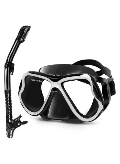 Buy Dry Snorkel Set - Anti-Fog Scuba Diving Mask, Panoramic Wide View Snorkel Mask, Free Breathing and Easy Adjustable Strap Scuba Mask, Professional Snorkeling Gear for Adults in UAE