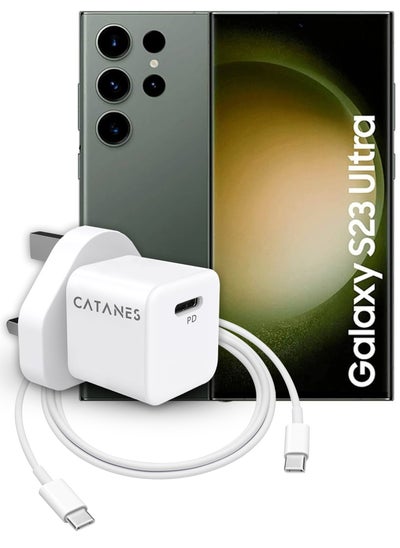 Buy 25W PD Fast Charger Adapter Type C 3Pins with 1m Cable Type C for Samsung Galaxy S23 Ultra and S24 Ultra / White in UAE