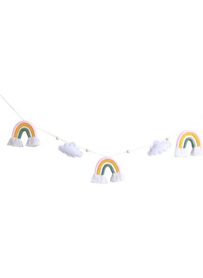 اشتري 2-Piece Children's Room Cloud Shape Bead String Ornament Yellow/White/Green 1.3meter في الامارات