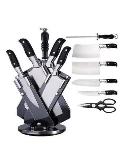 Buy 6-Piece Knives Set With Stand Silver/Black YG-789 in Saudi Arabia