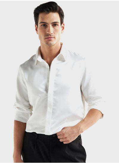 Buy Embroidered Regular Fit Shirt in UAE