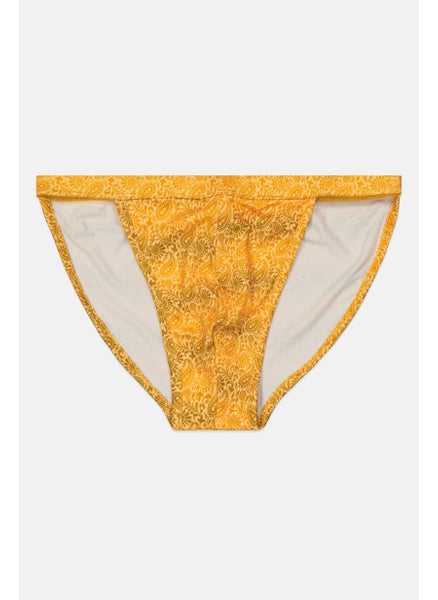 اشتري Women Allover Print Bikini Bottom, Yellow Combo في الامارات