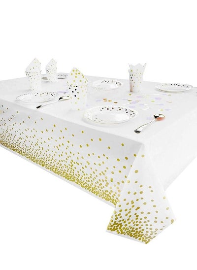 Buy 1 Piece Disposable Party Table Cloth Gold Dot in UAE