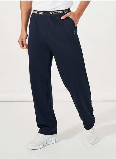 Buy Super Soft Relaxed Fit Training Track Pants with Contrast Elastic Waistband in Saudi Arabia