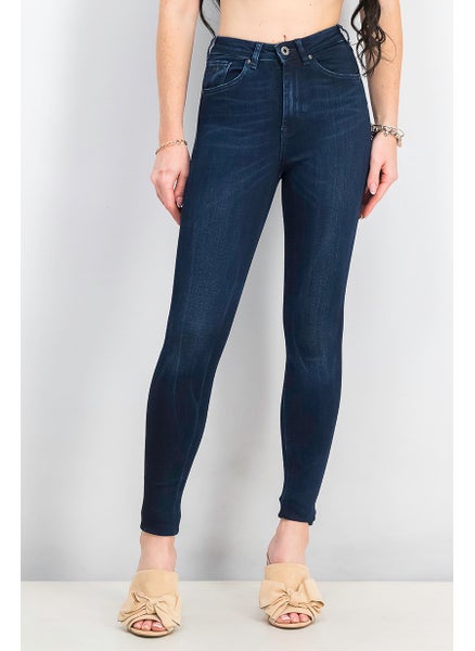 Buy Women Skinny Fit Stretchable Jeans, Blue in Saudi Arabia