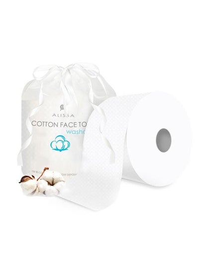 Buy 100% Cotton Multipurpose Roll Hygienic Disposable Soft Beauty Face Personal care Towel Cotton Pad Wet Wipes Masks Facial tissue Skin-friendly Travel Office Home in UAE