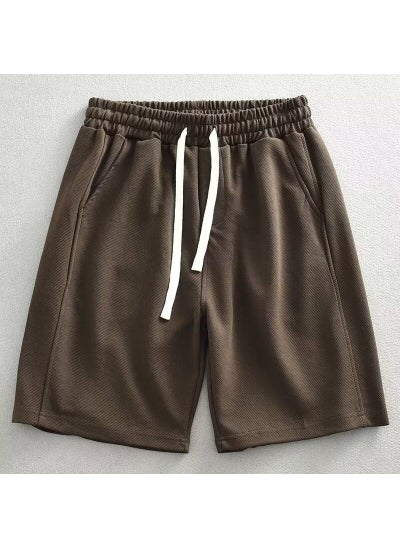 Buy Sports Shorts Cotton Heavy Summer Couple for Men and Women American Loose Fog Street Casual Trendy Brand Five-point PantsBrown Brown in UAE