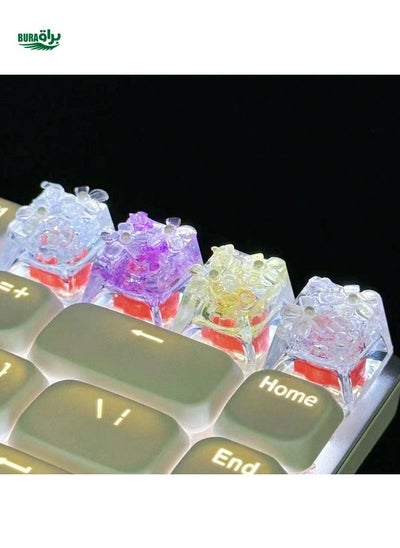 Buy 1pc Handmade Multi-Color Translucent 3D Floral Keycaps - Create Your Own Unique Style! Suitable For Mechanical Keyboards With OEM R4 Height in Saudi Arabia