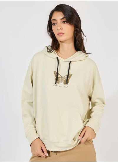 Buy Oversized Regular Length Graphic Hoodie in Saudi Arabia