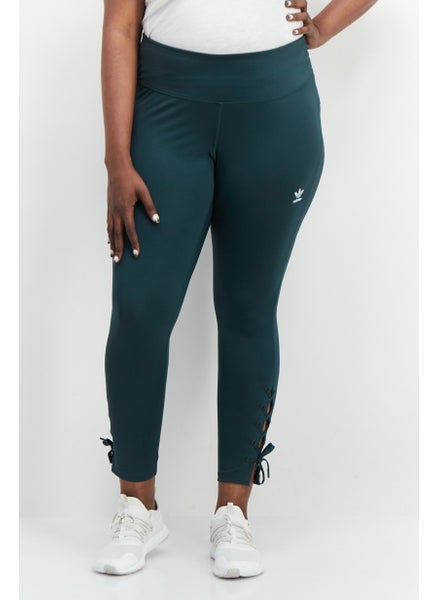 Buy Women Plus Size Brand Logo Training Leggings, Green in UAE