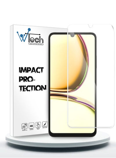 Buy Premium Series Curved Edges 9H 2.5D Tempered Glass Screen Protector For Realme C53 4G 2023 Clear in UAE