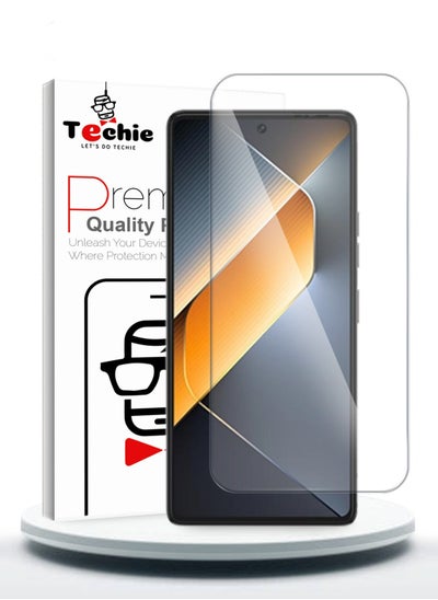 Buy HD Tempered Glass Screen Protector for Tecno Pova 6 Pro - Anti Reflection Anti Bubbles 9H Hardness 0.33 mm Rounded Edges Easy Installation in Saudi Arabia