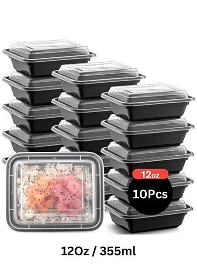 Buy Microwave Container, Food Storage, Meal Prep Container With Lids 12Oz Pack Of 10 in UAE