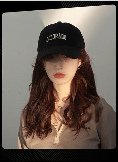 اشتري Korean Version Versatile Women Breathable Baseball Cap Spring Summer Autumn Adjustable Sun Protection Peaked Cap Suitable for Daily Outdoor Sports Black في الامارات