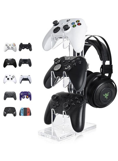 Buy Universal 3 Tier Controller Stand and Headset Stand for Xbox ONE X Switch PS4 PS5 PC, Controller Holder Gaming Accessories, Build Your Game Fortresses (Clear) in Egypt