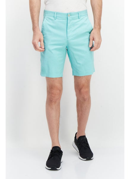 Buy Men Sportswear Fit Heather Golf Shorts, Turquoise in Saudi Arabia